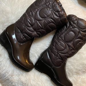 Coach | Quilted Brown Winter Boots